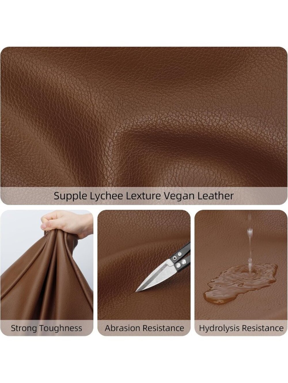 Women's Dark Brown Vegan Leather Large Capacity Travel Bag Tote Handbag - Picture 3 of 7